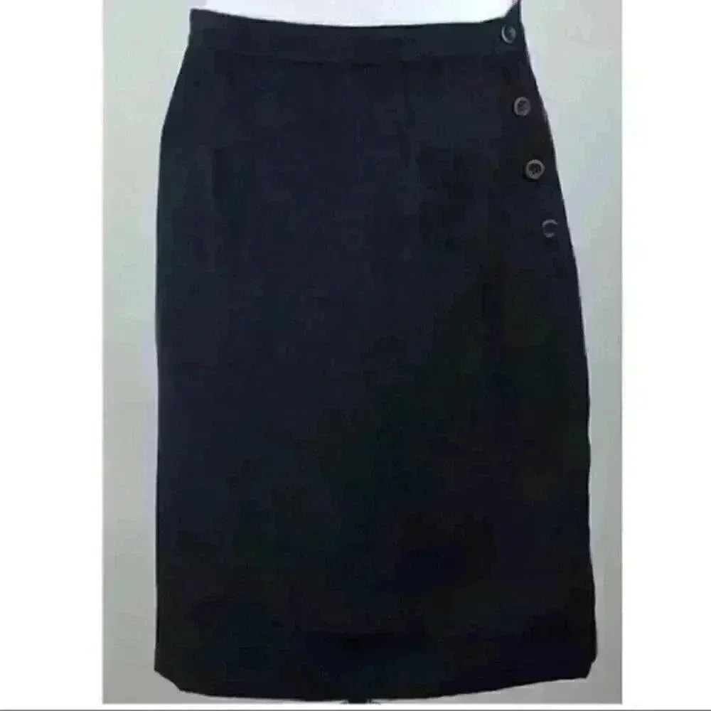 Christopher Banks Skirt 6 Faux Suede Side Buttons